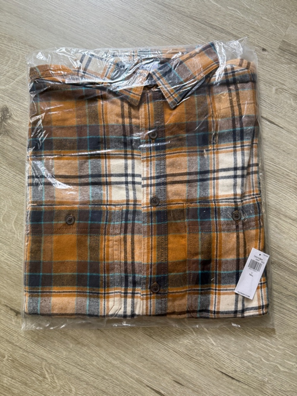 Old Navy Lightweight Flannel Button Down Shirt Men’s Large Tall Amber Blue New